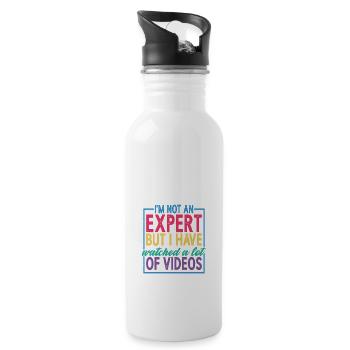 Not An Expert But I Have Watched A Lot Of Videos 2 - Trinkflasche mit integriertem Trinkhalm - Weiß - Rechts