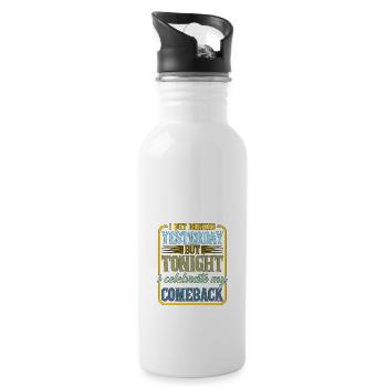 I Quit Drinking Yesterday But Tonight 2 - Water bottle with straw - white - Right