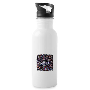 Best Host Ever 23 - Water bottle with straw - white - Right