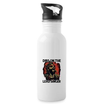 Dibs On The Lead Singer 7 - Trinkflasche mit integriertem Trinkhalm - Weiß - Rechts