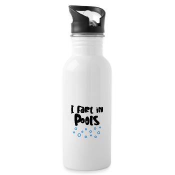 I Fart In Pools 4 - Water bottle with straw - white - Right