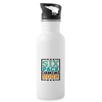 Six Pack Coming Soon 50 - Water bottle with straw - white - Right