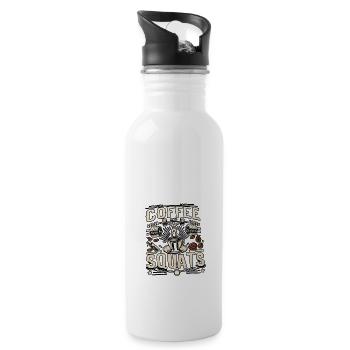 Coffee And Squats 13 - Trinkflasche mit integriertem Trinkhalm - Weiß - Rechts