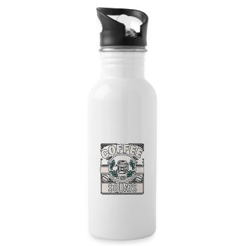 Coffee And Squats 5 - Water bottle with straw - white - Right