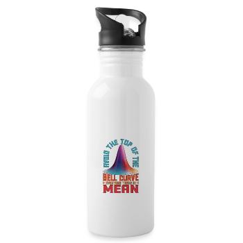 Avoid Top Of The Bell Curve, Everyone Is Mean 2 - Trinkflasche mit integriertem Trinkhalm - Weiß - Rechts