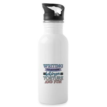 Writing, Somewhere Between Torture And Fun 4 - Water bottle with straw - white - Right