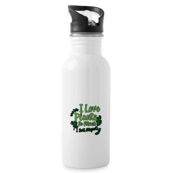 I Love Plants So Much I Soil Myself 4 - Water bottle with straw - white - Right