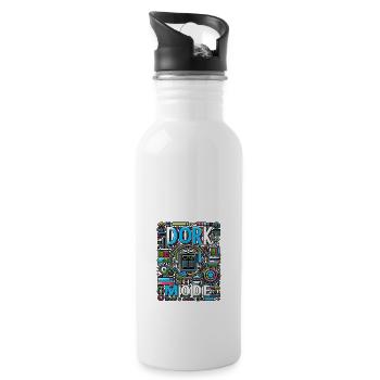 Dork Mode 14 - Trinkflasche mit integriertem Trinkhalm - Weiß - Rechts
