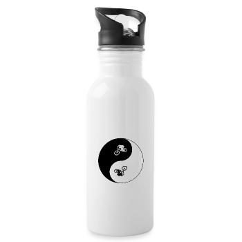 Biken Fahrrad - Trinkflasche mit integriertem Trinkhalm - Weiß - Rechts