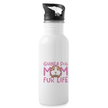 Meerschweinchen Mama fürs Leben - Haustier Mutter - Trinkflasche mit integriertem Trinkhalm - Weiß - Rechts