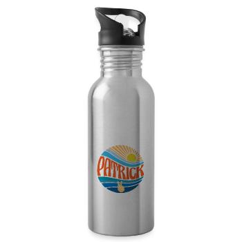 Patrick Shirt Vintage Sunset Patrick Groovy Krawatte - Trinkflasche mit integriertem Trinkhalm - Lightsilver - Rechts