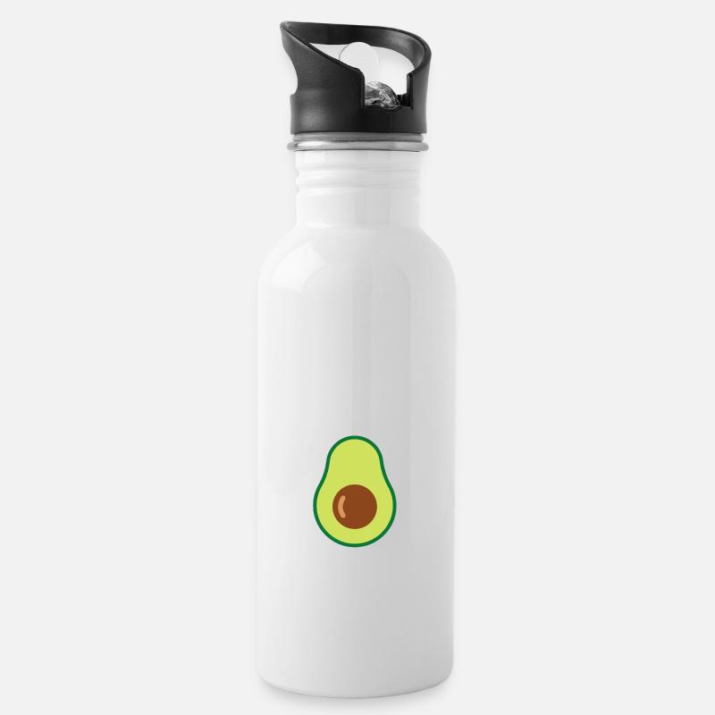 Avocat - Gourde avec paille intégrée - blanc