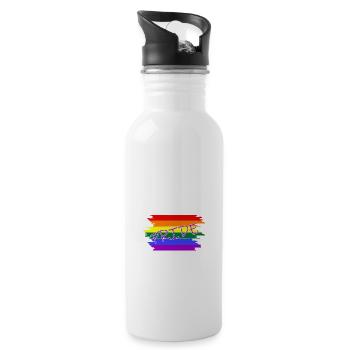 Pride lgbtq LGBT - Trinkflasche mit integriertem Trinkhalm - Weiß - Rechts