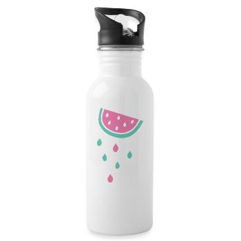 TROPFENDE MELONE - Trinkflasche mit integriertem Trinkhalm - Weiß - Rechts