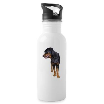 rottweiller - Gourde avec paille intégrée - blanc - Droite