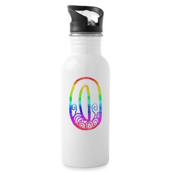 rainbow o - Water bottle with straw - white - Right