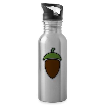 Acorn, acorn, #acorn - Water bottle with straw - silver - Right