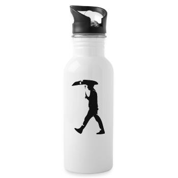 Walking Umbrella - Water bottle with straw - white - Right