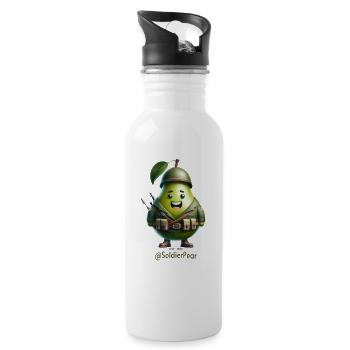@SoldierPear - Trinkflasche mit integriertem Trinkhalm - Weiß - Rechts