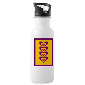 Need More Love - Water bottle with straw - white - Right