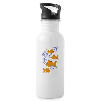 golden pececitos - Trinkflasche mit integriertem Trinkhalm - Weiß - Rechts