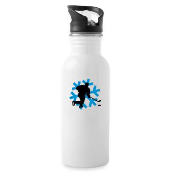eishockey_c_2c - Water bottle with straw - white - Right