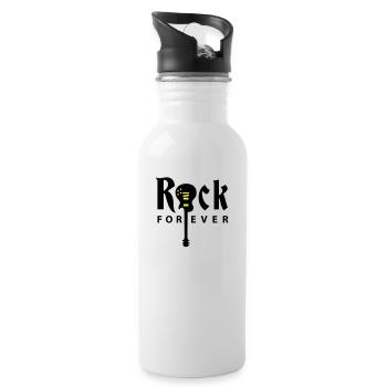 rock_gitarre_b_klein_01_2c - Trinkflasche mit integriertem Trinkhalm - Weiß - Rechts