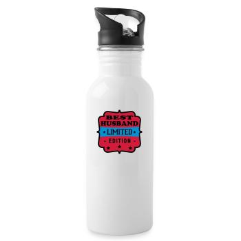 Best husband limited edition - Trinkflasche mit integriertem Trinkhalm - Weiß - Rechts