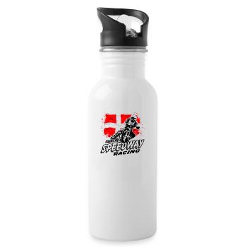 Speedway - Denmark Flag - Trinkflasche mit integriertem Trinkhalm - Weiß - Rechts