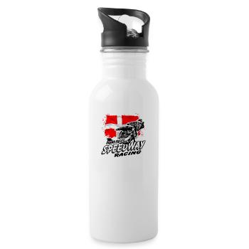 Speedway - Denmark Flag - Trinkflasche mit integriertem Trinkhalm - Weiß - Rechts