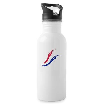 frankreich flagge farbe gemalt tropfen team heimat - Trinkflasche mit integriertem Trinkhalm - Weiß - Rechts