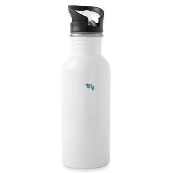 DEIN ONKEL - MEIN ONKEL - lustiger Vergleich - Trinkflasche mit integriertem Trinkhalm - Weiß - Rechts