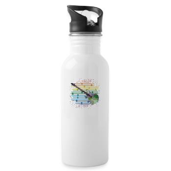 Gitarre - Trinkflasche mit integriertem Trinkhalm - Weiß - Rechts