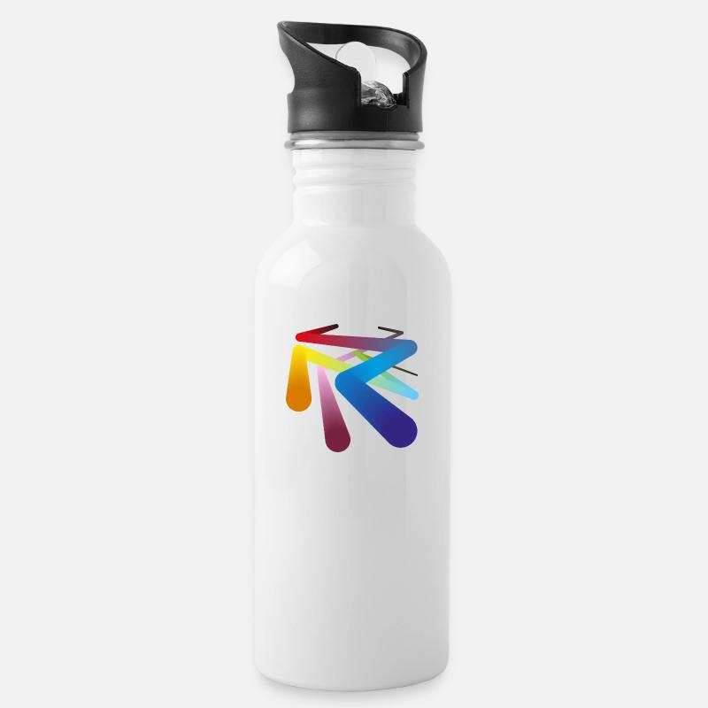 Pipelines de couleurs - Gourde avec paille intégrée - blanc
