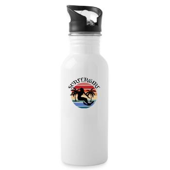 Surfing Surfboard Surfer Geschenksidee - Trinkflasche mit integriertem Trinkhalm - Weiß - Rechts