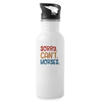 Sorry can't horses funny horse riding gifts women - Gourde avec paille intégrée - blanc - Droite