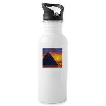 Great Pyramid - Water bottle with straw - white - Right