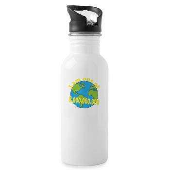 I am one of 8 000 000 000 - Water bottle with straw - white - Right