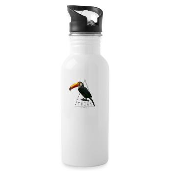 Tucan Low Poly par tatou TShirt - Gourde avec paille intégrée - blanc - Droite