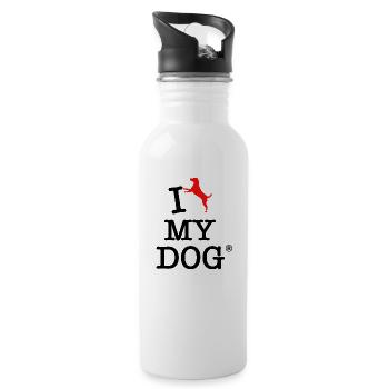 I Love my Dog - Gourde avec paille intégrée - blanc - Droite