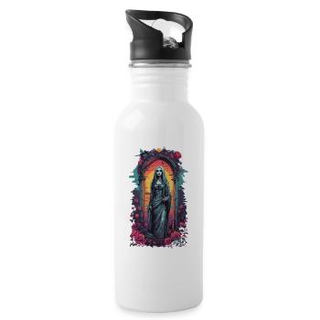 Occulte Gothique Esthétique Rétro Wave Streetwear - Gourde avec paille intégrée - blanc - Droite