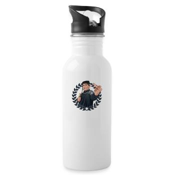 Rieser Grantler // Illustration - Trinkflasche mit integriertem Trinkhalm - Weiß - Rechts