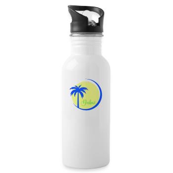 Palm Tree Dubaï - Gourde avec paille intégrée - blanc - Droite