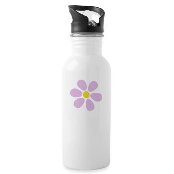 Flower pastel flower flowers pastel flowers lilac - Water bottle with straw - white - Right