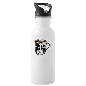 Brew Ha Ha Coffee Witch Halloween - Trinkflasche mit integriertem Trinkhalm - Weiß - Rechts