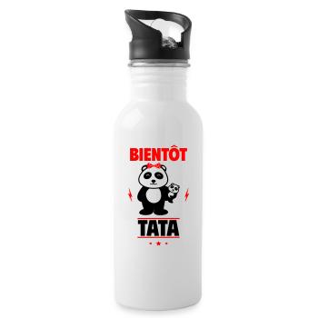 Bientôt Tat, Future tante, tu vas être tata - Gourde avec paille intégrée - blanc - Droite