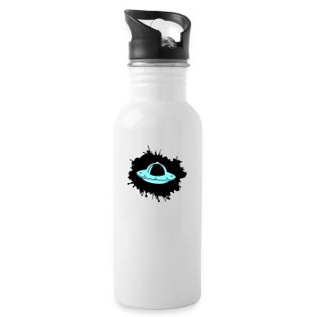 Ufo blobs - Water bottle with straw - white - Right