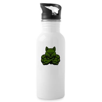 Dog Comic Fit - Water bottle with straw - white - Right