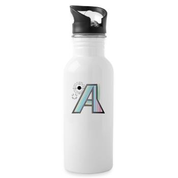 Design « Aesthetica » - Gourde avec paille intégrée - blanc - Droite