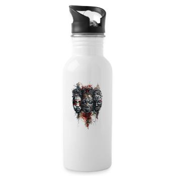 Afrika - Trinkflasche mit integriertem Trinkhalm - Weiß - Rechts